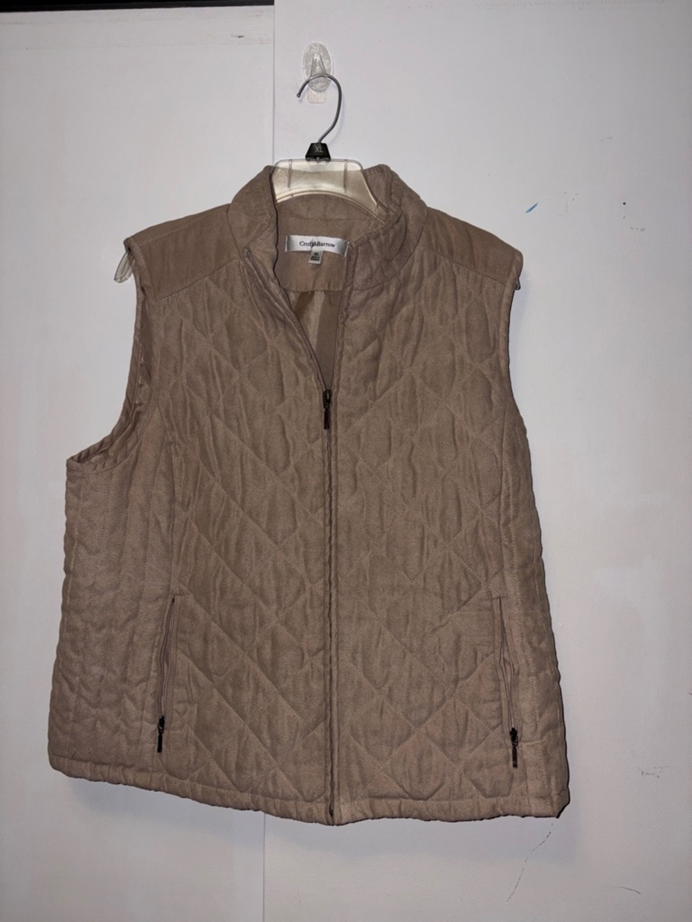 croft & barrow Quilted Vest in Taupe Beige